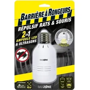 BARRIERE A RONGEURS Répulsif rats et souris ampoule LED & Ultrasons 2 en 1 pas cher