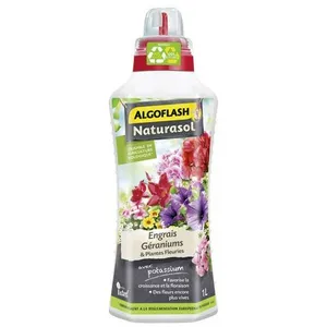 Engrais Liquide Géraniums et Plantes Fleuries - ALGOFLASH NATURASOL - ...Vendu parcdiscount