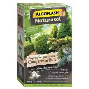 Comparateur de prix : ALGOFLASH NATURASOL Engrais Conifères et Buis longue durée 800 g