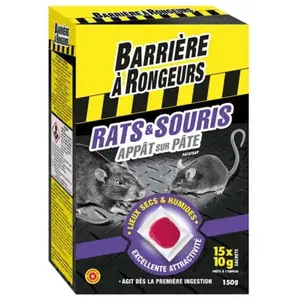 Comparateur de prix : BARRIERE A RONGEURS - Rats souris appât sur pâte 150g