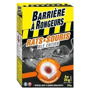Comparateur de prix : BARRIERE A RONGEURS - Rats souris appât sur céréales 150g