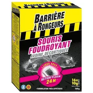 Comparateur de prix : BARRIERE A RONGEURS - Souris foudroyant appât sur céréales 160g