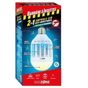 Barriere a insectes etui 1 ampoule led barzone anti-moustiques 2-en-1 pas cher