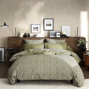 Origin Housse de couette imprimée en lyocell, LENA ,Kaki 140x120cm / 200x200cm pas cher