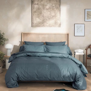 Origin Housse de couette imprimée en microfibre, ALBAN ,Bleu pas cher