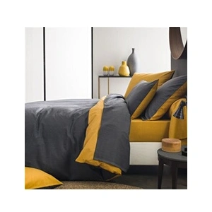 Origin Drap Housse Fines Rayures en Bambou, 160 x 200 cm, Écorce