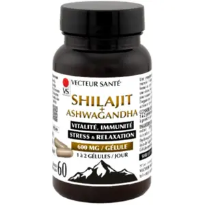 Vecteur Santé Shilajit + Ashagandha 60 gélules