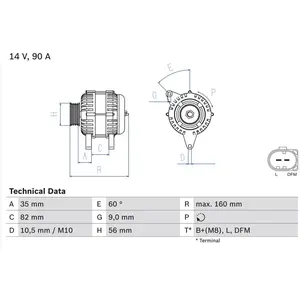 Bosch Alternateur, 14 V, par ex. pour Audi, VW, Skoda pas cher