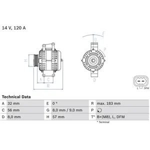 Comparateur de prix : Bosch Alternateur, 14 V, par ex. pour Saab, Opel, Vauxhall