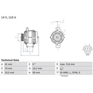 Comparateur de prix : BOSCH Alternateur pour FORD: Transit/Tourneo (Ref: 0 986 045 370)