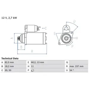 Comparateur de prix : BOSCH Démarreur pour TOYOTA: Land Cruiser, Hilux, Hiace, Dyna (Ref: 0 ...