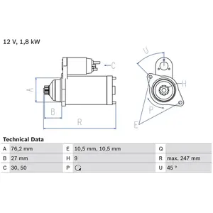 Démarreur BOSCH 0 986 018 410 pas cher