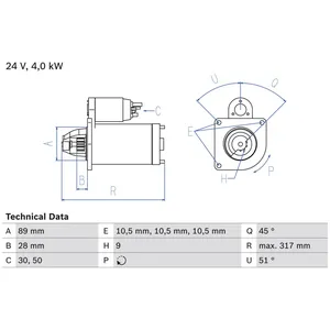 BOSCH Démarreur (Ref: 0 986 021 000) pas cher