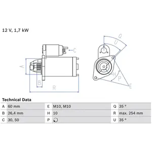 Comparateur de prix : Bosch Démarreur, 12 V, par ex. pour Mercedes-Benz, Maybach, Chrysler, Jeep
