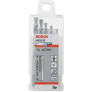 Comparateur de prix : Bosch Bosch Forets à métaux rectifiés HSS-G, DIN 338 8,2 x 75 x 117 mm
