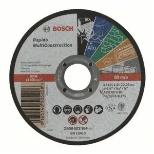 Comparateur de prix : Bosch 25 Disques à Tronçonner Rapido Multi Construction