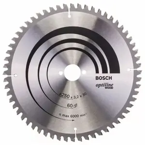 Comparateur de prix : Bosch Lame de scie circulaire Optiline Wood 250 x 30 x 3,2 mm, 60 1pc