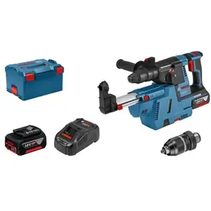 Bosch Marteau perforateur sans fil GBH 18V-26 F Professional + GDE 18V-26 set bleu/noir pas cher