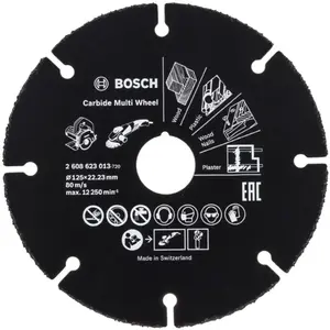 Disque à tronçonner Carbide Multi Wheel D.125mm - BOSCH - 2608623013Vendu paramazon