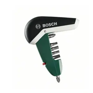 Tournevis à cliquet compact 6 embouts - BOSCH - Fonction visser - Vert