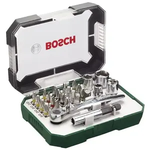 Comparateur de prix : Coffret 26 pièces Bosch 2607017322 Embouts de vissage + Clé à Cliquet