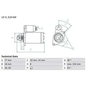 Démarreur Eco 0 986 012 Bosch Hyundai; Kia; Mitsubishi Bosch 1230 pas cher