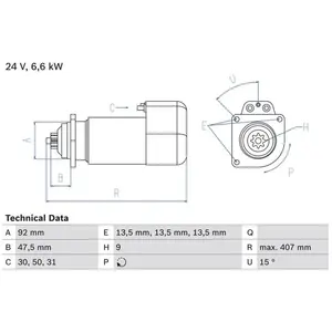 Comparateur de prix : Démarreur BOSCH 0 986 016 520