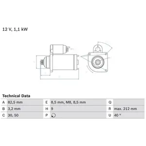 BOSCH Démarreur pour VOLKSWAGEN: Polo, Lupo & SKODA: Fabia & SEAT: Cordoba, Ibiza, Arosa (Ref: 0 986 017 940) pas cher