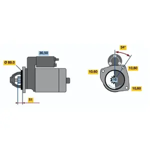 Démarreur 0 986 011 380 Bosch Daf Bosch 1138 pas cher