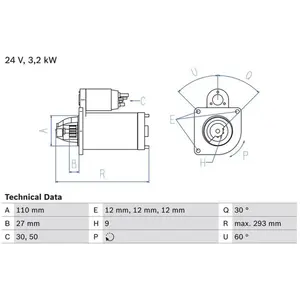 Démarreur 0 986 011 160 Bosch Fiat Bosch 1116 pas cher
