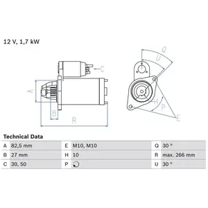 BOSCH Démarreur pour MERCEDES-BENZ: Classe E, Classe G, Classe S, Classe C, 129 Series, 124 Series, 140 Series (Ref: 0 986 013 150) pas cher