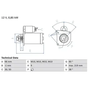 BOSCH Démarreur pour RENAULT: Super 5, Trafic, R21, R11, R9 & VOLVO: 4... pas cher