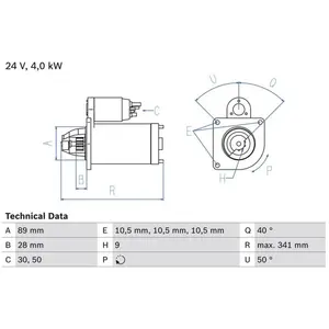 Démarreur 0 986 011 270 Bosch Iveco Bosch 1127 pas cher