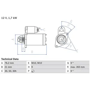 Comparateur de prix : Bosch Démarreur, 12 V, par ex. pour BMW, Alpina