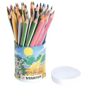 Comparateur de prix : STABILO Trio - Pot métal - lot de 38 crayons de couleur