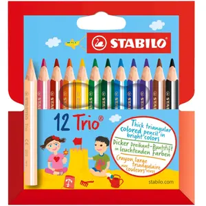 STABILO Crayon de couleur triangulaire Trio épais, court ()