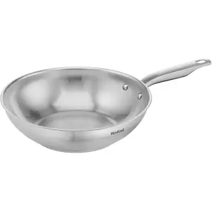Comparateur de prix : Tefal Virtuoso Poêle Wok 28 cm, Garantie 10 ans, Induction, Acier inoxydable de qualité premium, Surface non revêtue, Saisie parfaite, Compatible four et lave-vaisselle E4921925