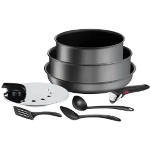 Batterie De Cuisine 8 Pièces Empilables Aluminium Revêtement Anti-adhésif Tous Feux Dont Induction Poignée Amovible Ingenio Daily Chef Tefal - La Batterie 8 Pièces