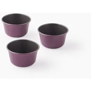 Comparateur de prix : Set de 3 moules à muffins Tefal Creabake J3069404 Violet Byzance