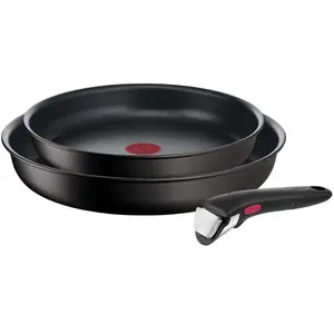 Comparateur de prix : Lot 2 poêles et poignée Tefal Ingenio Eco Resist 22 et 26 cm Noir