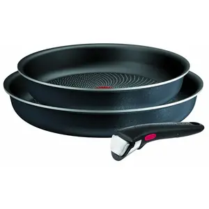 Comparateur de prix : Tefal - lot de 2 poêles aluminium 24 et 28cm + 1 poignée noir  l723910...