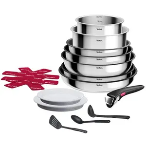 Batterie de cuisine 15 pièces Tefal Ingenio Cook Eat x15 Inox pas cher