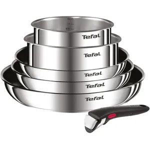 TEFAL Batterie 6 pièces en inox COOK EAT Tous feux dont Induction pas cher
