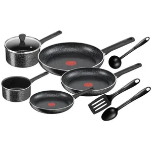 Comparateur de prix : Set de poêles et casseroles Tefal Brut C2649202 9 pièces Noir