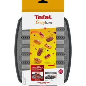 TEFAL J4171314 CRISPYBAKE Moule 21 mini financiers silicone 29X21cm pas cher