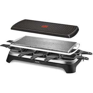 Comparateur de prix : Tefal Raclette Pierrade 3 en 1 Noir Inox 1350W 10 Personnes RE45A812