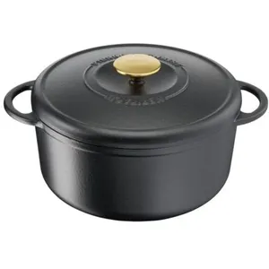 Comparateur de prix : Cocotte fonte Tefal d'acier ronde 21 cm Pierre Gagnaire Heritage Noir