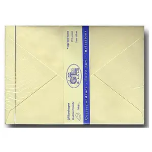 Comparateur de prix : Clairefontaine G.Lalo - 25 Enveloppes Vergé C5 162x229mm Ivoire