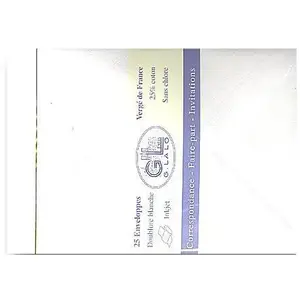 Clairefontaine G.Lalo - 25 Enveloppes C6 11,4x16,2cm Vergé gommées Extra Blanc pas cher