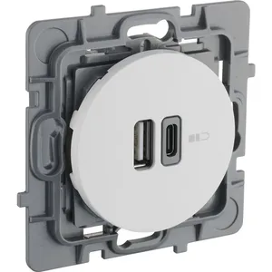 Debflex - casual evo mecanisme double usb a+c blanc pas cher